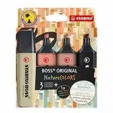 Marcador Stabilo Boss Original Naturecolors 4 Colo