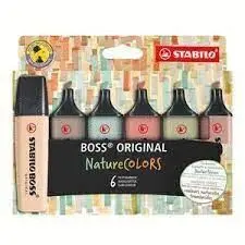 Marcador Stabilo Boss Original Naturecolors 6 Colo