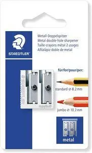 Afilalapices Metalico Metalizado Doble Agujero