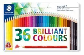 Lapices de Colores Ergo Soft 36 Unidades Caja Metalica