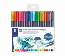 Rotulador Staedtler Dbl Punta Pincel Acuarelable 3