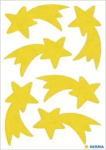 Pegatinas Magic Estrellas Navidad Fieltro Amarillo