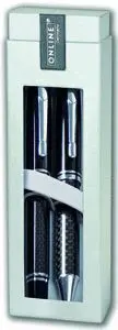 Set Pluma y Boligrafo Online Black Style Caja Push