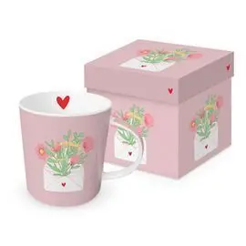 Taza Rosa Corazones para Ti + Caja Regalo