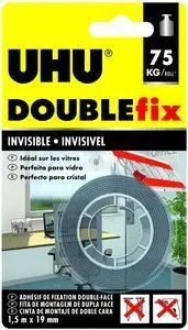 Cinta Doble Cara Uhu 1,5 Mts Invisible Interior/Ex
