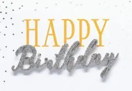 Tarjeta Happy Birthday Plata