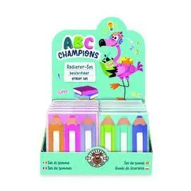 Lapices Borradores Abc5 Set de 3 - 2 Modelos Surti
