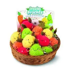 Expositor Llaveros Peluche de Frutas 24 Unidades