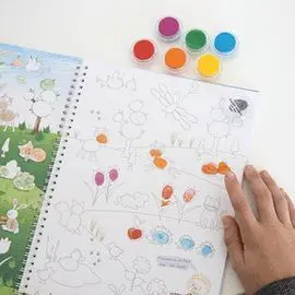 Set Tampon de Tinta para Dedos 6 Colores