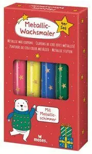 Set 4 Ceras Metalizadas Navidad