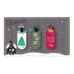 Marcapaginas Magnetico Navidad Gato Ed 6 Unidades