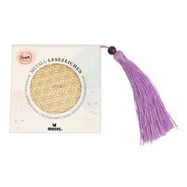 Marcapaginas Metal Flor de la Vida con Borlo