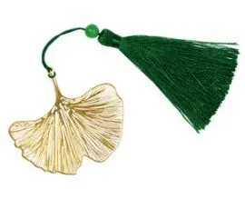 Marcapaginas Metal y Plumero Ginkgo