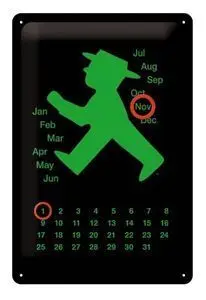 Placa de Metal 20X30 cm Berlin Ampelmann Grun