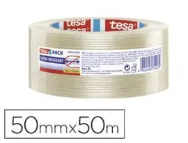Cinta Tesapack Monofilamentos con Etiqueta 50Mx50M