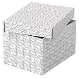 Pack 3U Caja Carton Decorativa Blanco 255X200X150M