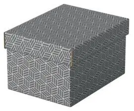Pack 3U Caja Carton Decorativa Gris 255X200X150Mm