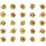 Rosa de Tela 15X5Mm 25Pzas Color Oro