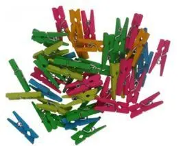 Mini Pinzas de Madera Colores Neon Surtidos 45 Pie