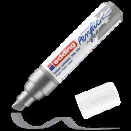 Marcador Acrilico Edding 5000 Trazo Grueso Plata