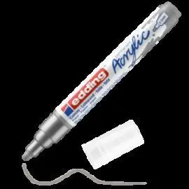 Marcador Acrilico Edding 5100 Trazo Medio Plata