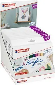 Expositor 9 Packs Marcadores Acrilico Edding 5100/