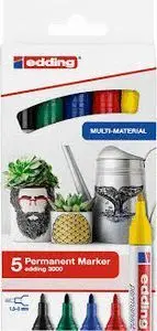 Marcador Edding 3000 Pack 5 Colores Basicos