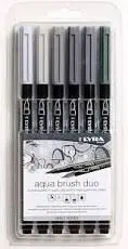 Rotulador Lyra Aqua Brush Duo Tonos Grises 6 uds
