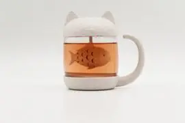 Taza con Infusor de te y Tapa Pececito