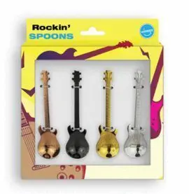 Set de 4 Cucharitas de Cafe con Forma de Guitarra