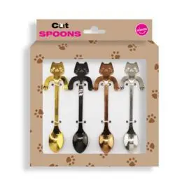 Set de 4 Cucharitas de Cafe con Forma de Gatito