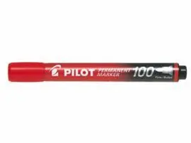 Marcador Permanente Punta Biselada Sca-400 Rojo