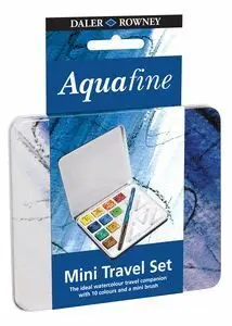 Set 10 Acuarela Mini Aquafine Caja Metalica de Via