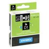 CINTA DYMO D1 12MM X 7M BLANCO / NEGRO