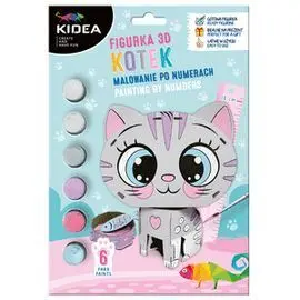 Pinta por Numeros en una Figura de Gato 3D.