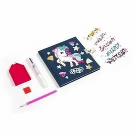 Diario con Candado y Boligrafo de Tres Colores Uni
