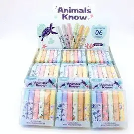 Pack 6 Subrayador Colores Pastel Animals Know