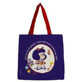 Bolsa Algodon Mafalda Pequeña Azul