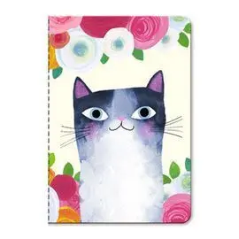 Libreta Tapa Blanda Pequeña Planet Cat Crema