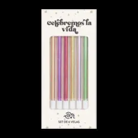 Kit de 6 Velas Coloridas para Celebrar