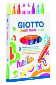 Rotuladores Giotto Turbo Maxi Fluo Estuche 8 Color