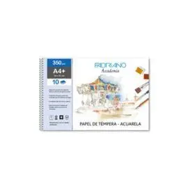 Bloc Espiral Papel Tempera Acuarela A4+ 350G/M² 10