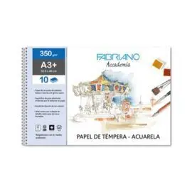 Bloc Espiral Papel Tempera Acuarela A3+ 350 G/M² 1