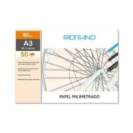 Bloc Encolado A3 Papel Milimetrado 50 mm 80G/M² 50