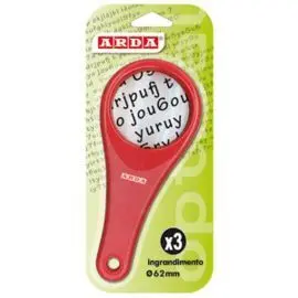 Lupa Grande 62Mm X3 Aumentos Rojo Arda