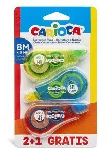 Cinta Correctora Carioca 8M Blister 3 uds