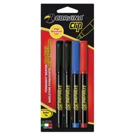 Boligrafos Corvina Clip Blister 4 uds