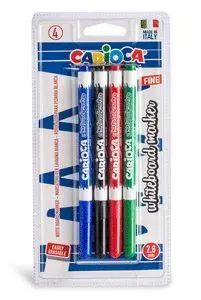White Board Fine Punta Fina Blister 4 uds