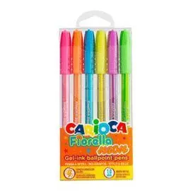 Boligrafo Carioca Fiorella Blister 6 Colores Neon