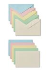 CAJA 100 TARJETAS Y SOBRES PASTEL SURTIDOS TAMAÑO